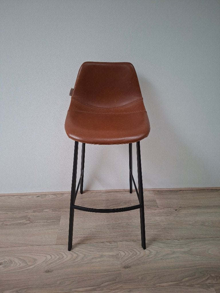 Barkrukken 6x Dutchbone, Huis en Inrichting, Barkrukken, Ophalen, Met voetsteun, 60 tot 90 cm, Leer