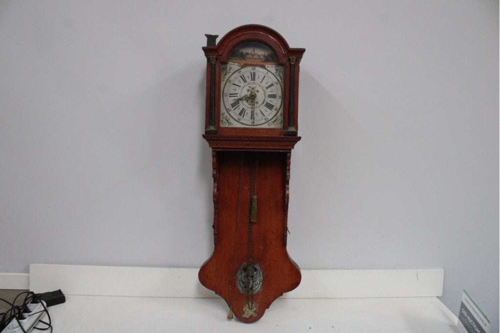 Antieke Friese Staartklok - Met Schilderwerk, Ophalen of Verzenden