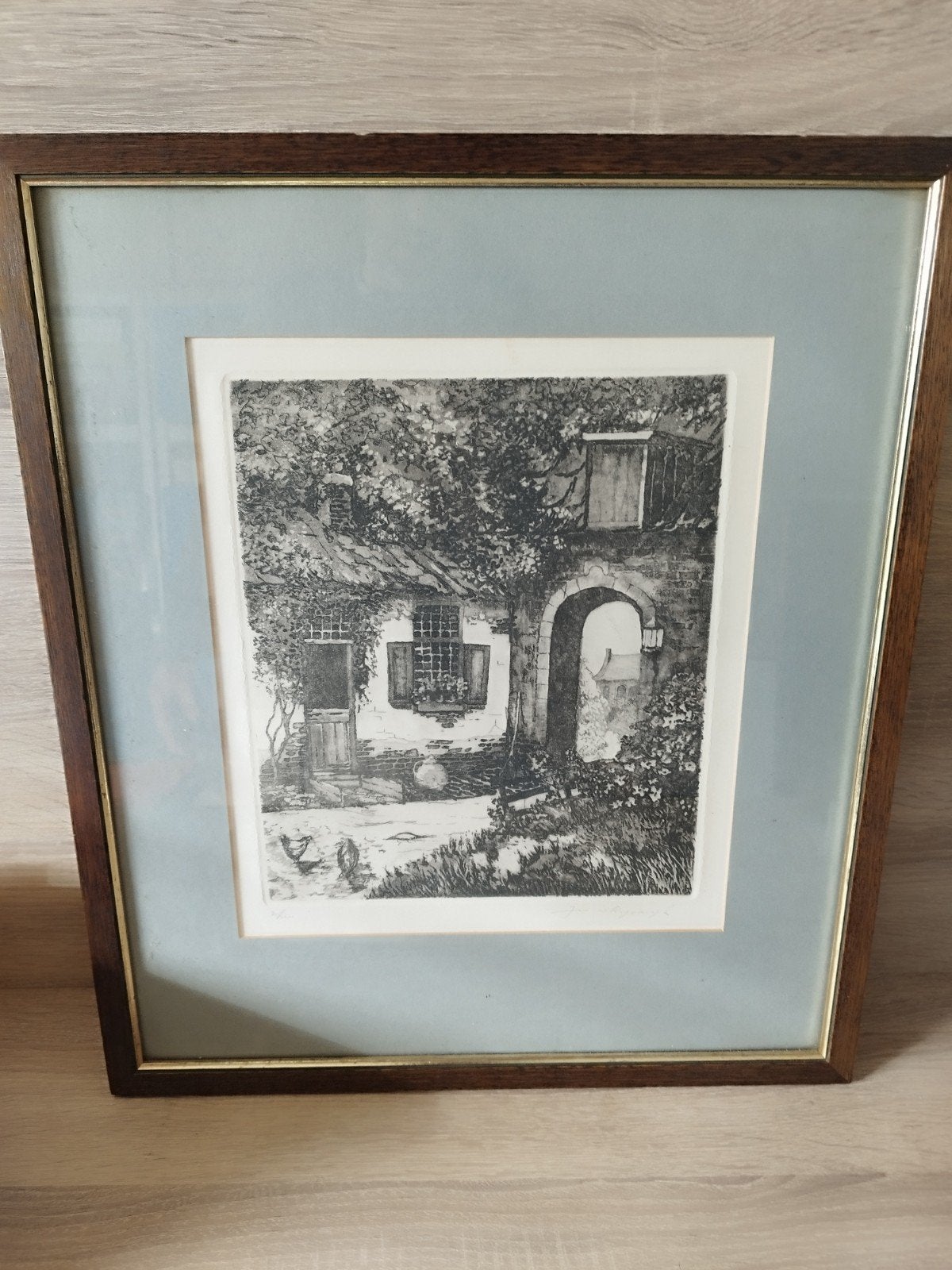 Jan van Rijswijk - Genummerde en ingelijste ets, Ets, Genummerd, Ophalen of Verzenden, Landschap