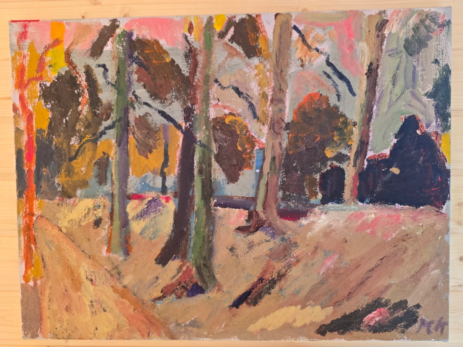 P.C. Kuiper Groot Schilderij De Ploeg-invloed 60 x 80 cm, Ophalen of Verzenden
