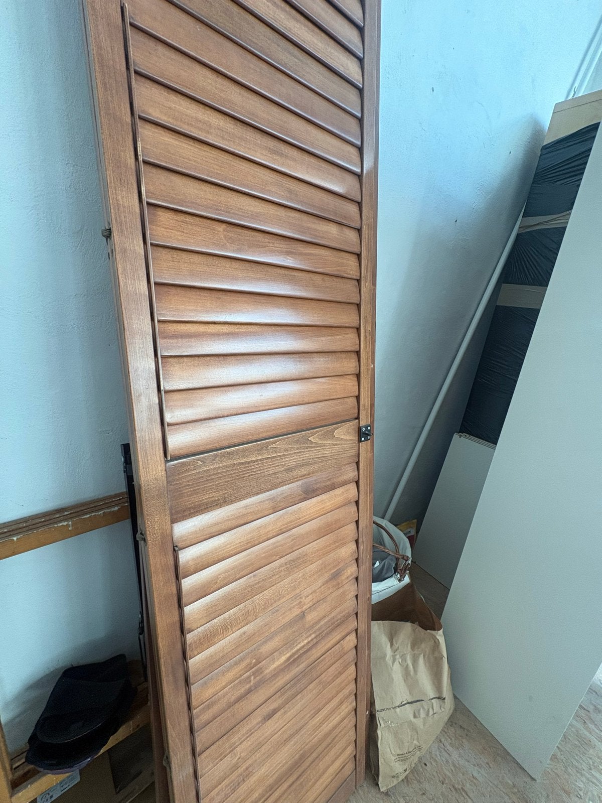 Houten Shutters met Verstelbare Lamellen (104x239cm), Ophalen, Gebruikt, Overige typen, Vouwdeur