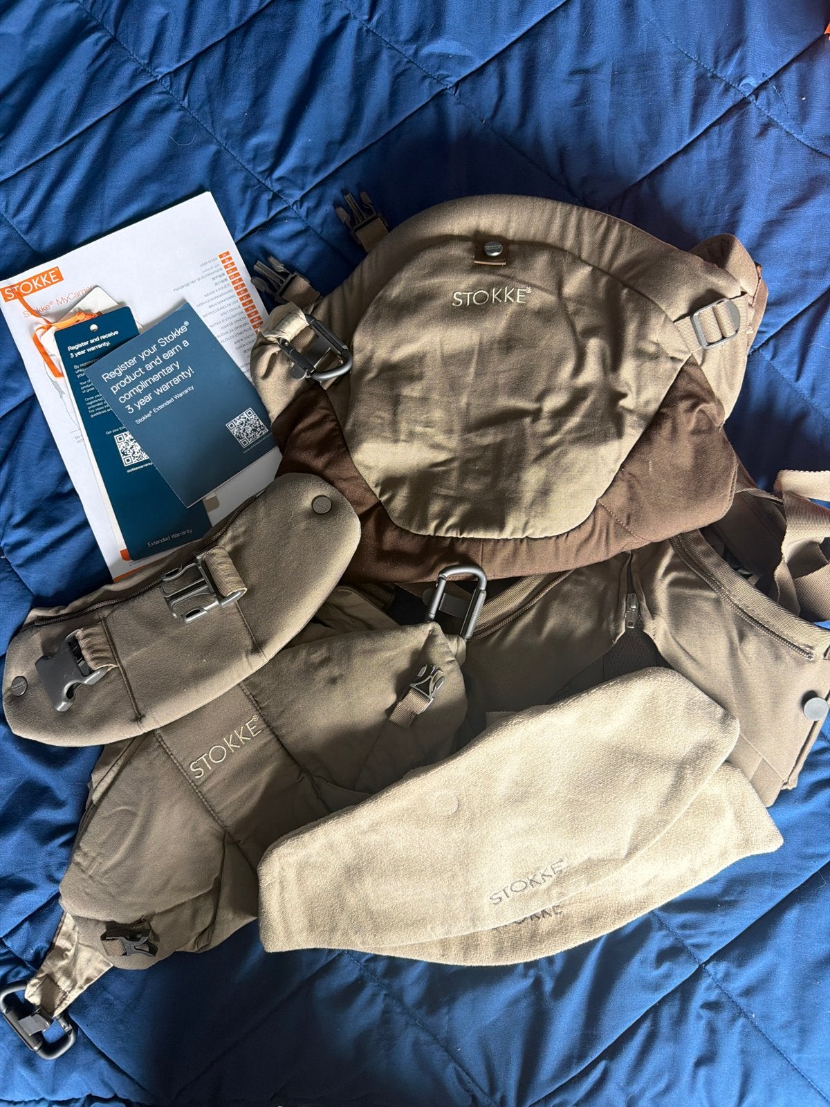 Stokke MyCarrier 3-in-1 draagzak bruin - ZGAN, Buik of Rug, Zo goed als nieuw, Draagzak, Ophalen