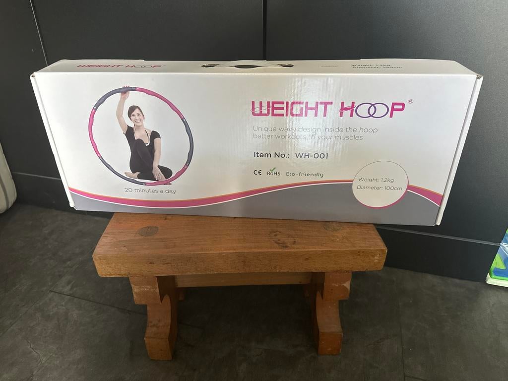 Weight Hoop Hoelahoep - Roze/Grijs - Zo goed als nieuw, Ophalen of Verzenden, Met gewicht, Zo goed als nieuw, Fitness hoelahoep
