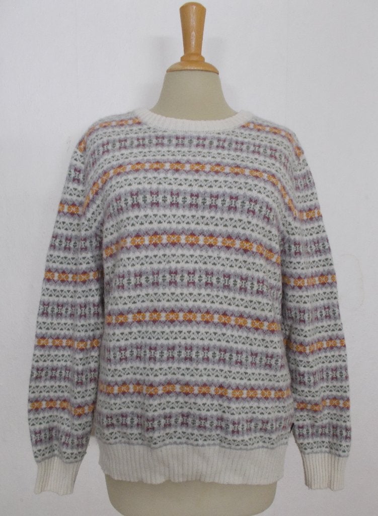 Mooie 80% wollen Noorse look print trui van Kappa! L, Kleding | Dames, Truien en Vesten, Verzenden, Zo goed als nieuw, Maat 42/44 (L)