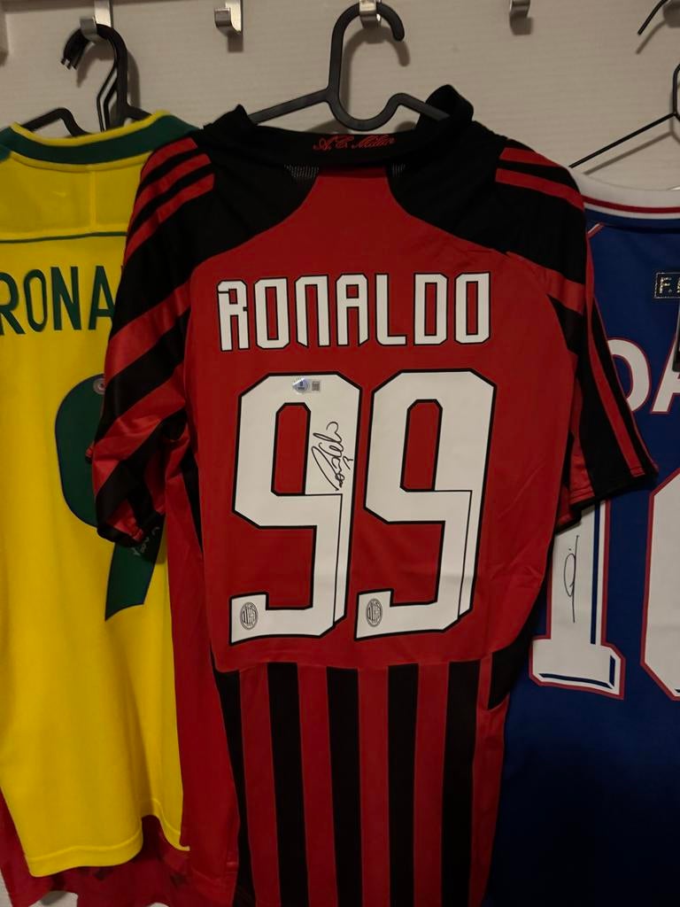 Gesigneerd AC Milan Ronaldo shirt met certificaat, Ophalen of Verzenden, Gebruikt, Buitenlandse clubs, Shirt