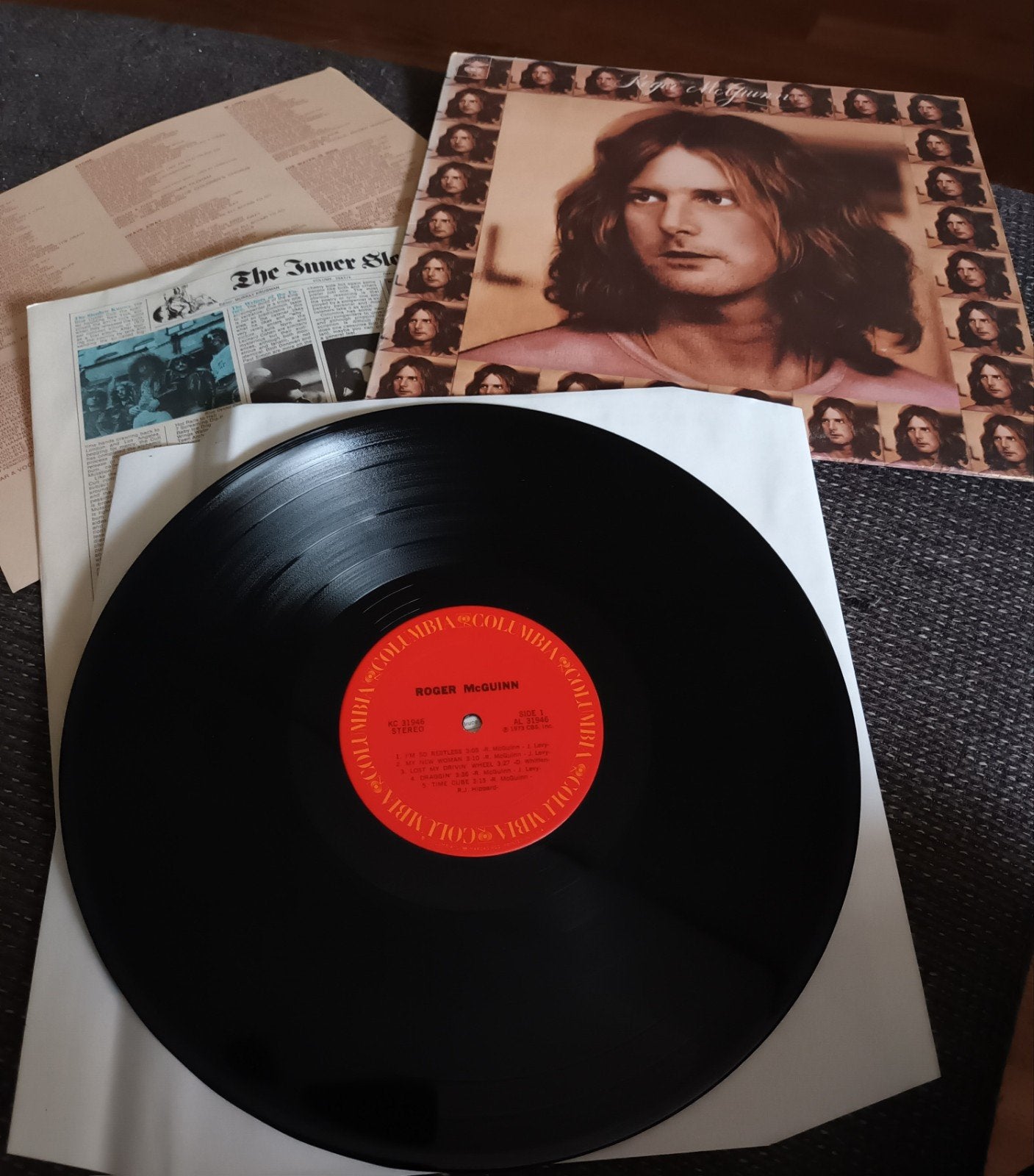 Roger McGuinn 1st Album 1973/USA PERSING + 2 INNERS VG+, Ophalen of Verzenden, Gebruikt, Overige formaten, Poprock