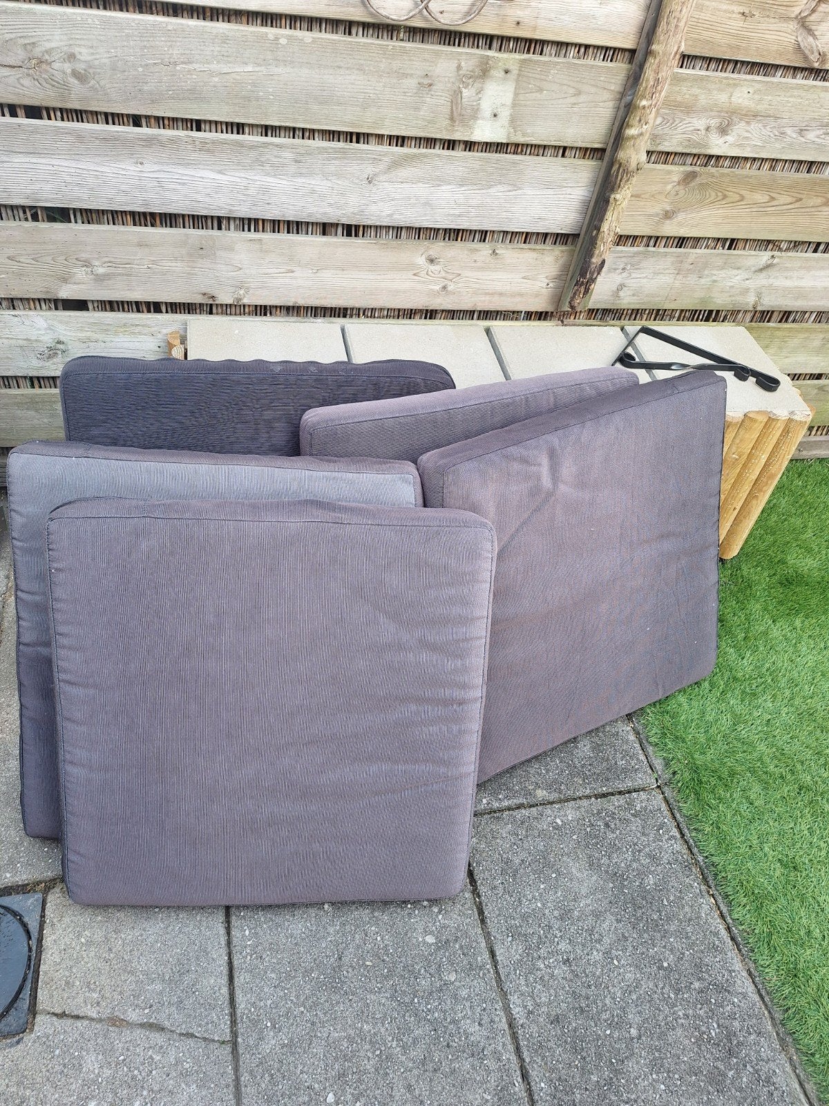 buitenkussens, gewassen, maar verkleurd, Tuin en Terras, Tuinmeubel-accessoires, Ophalen, Gebruikt