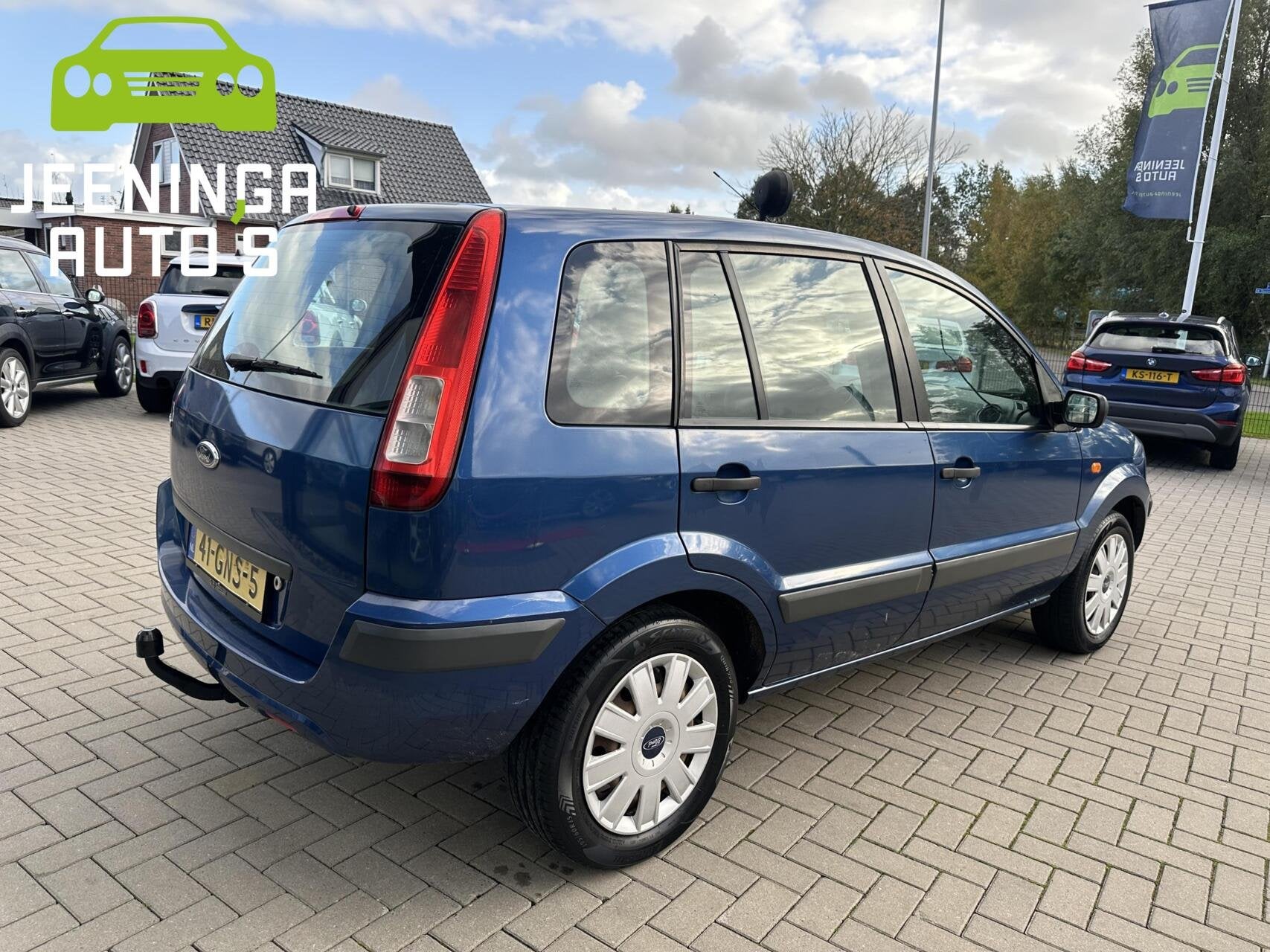 Ford Fusion 1.4-16V |Airco|Trekhaak, Auto's, Voorwielaandrijving, Gebruikt, Zwart, Blauw