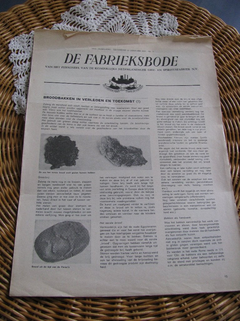 Gist & Spiritus fabriek Delft * Fabrieksbode * 16.01.1965, Ophalen of Verzenden, Gelezen