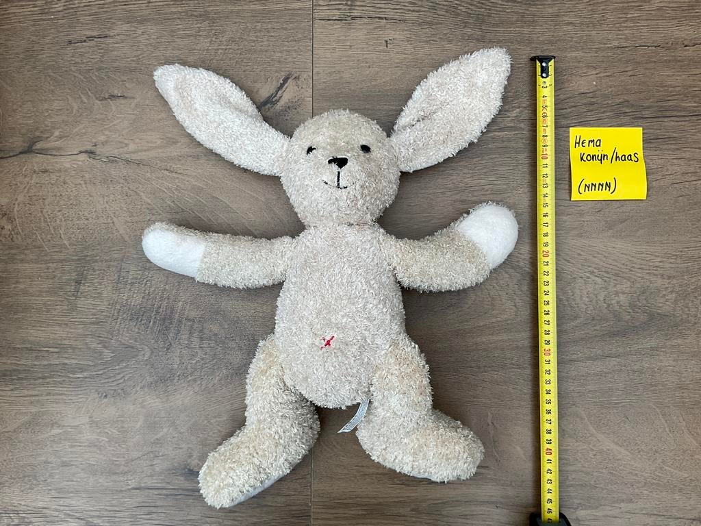 Nieuw zgan beige wit Hema konijn 40cm pluche, Ophalen, Hema, Overige karakters, Middelgroot (20 tot 80 cm)