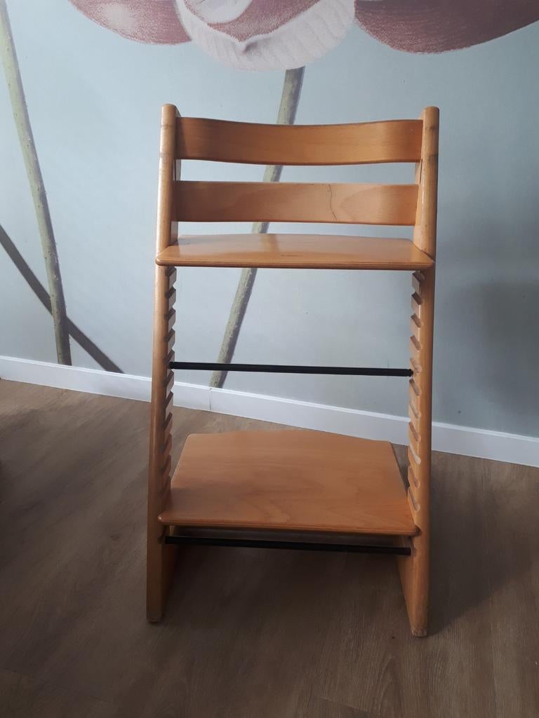 Stokke Tripp Trapp meegroeistoel, naturel hout, Ophalen, Gebruikt, Meegroeistoel, Aanschuifbaar