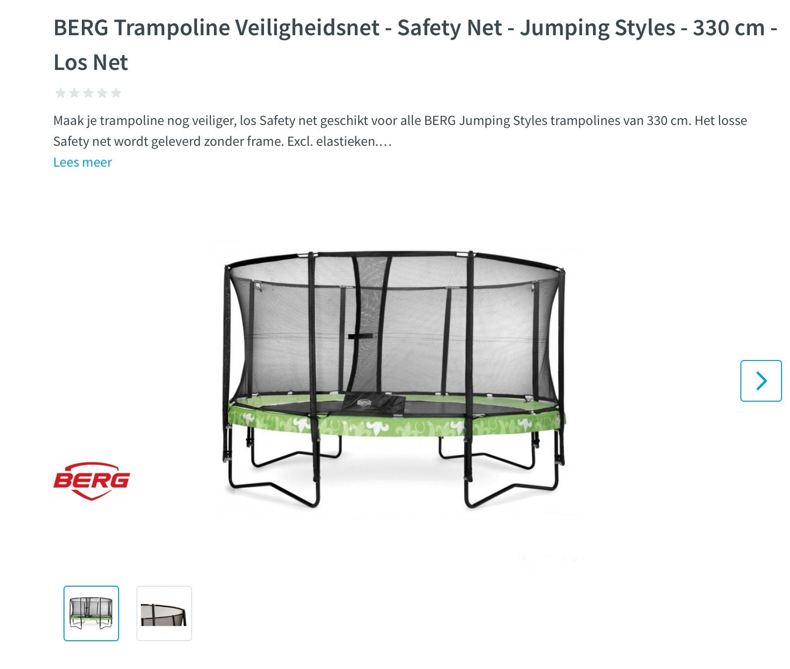 BERG Trampoline Veiligheidsnet - Jumping Styles - 330 cm, Kinderen en Baby's, Speelgoed | Buiten | Trampolines, Ophalen, Zo goed als nieuw