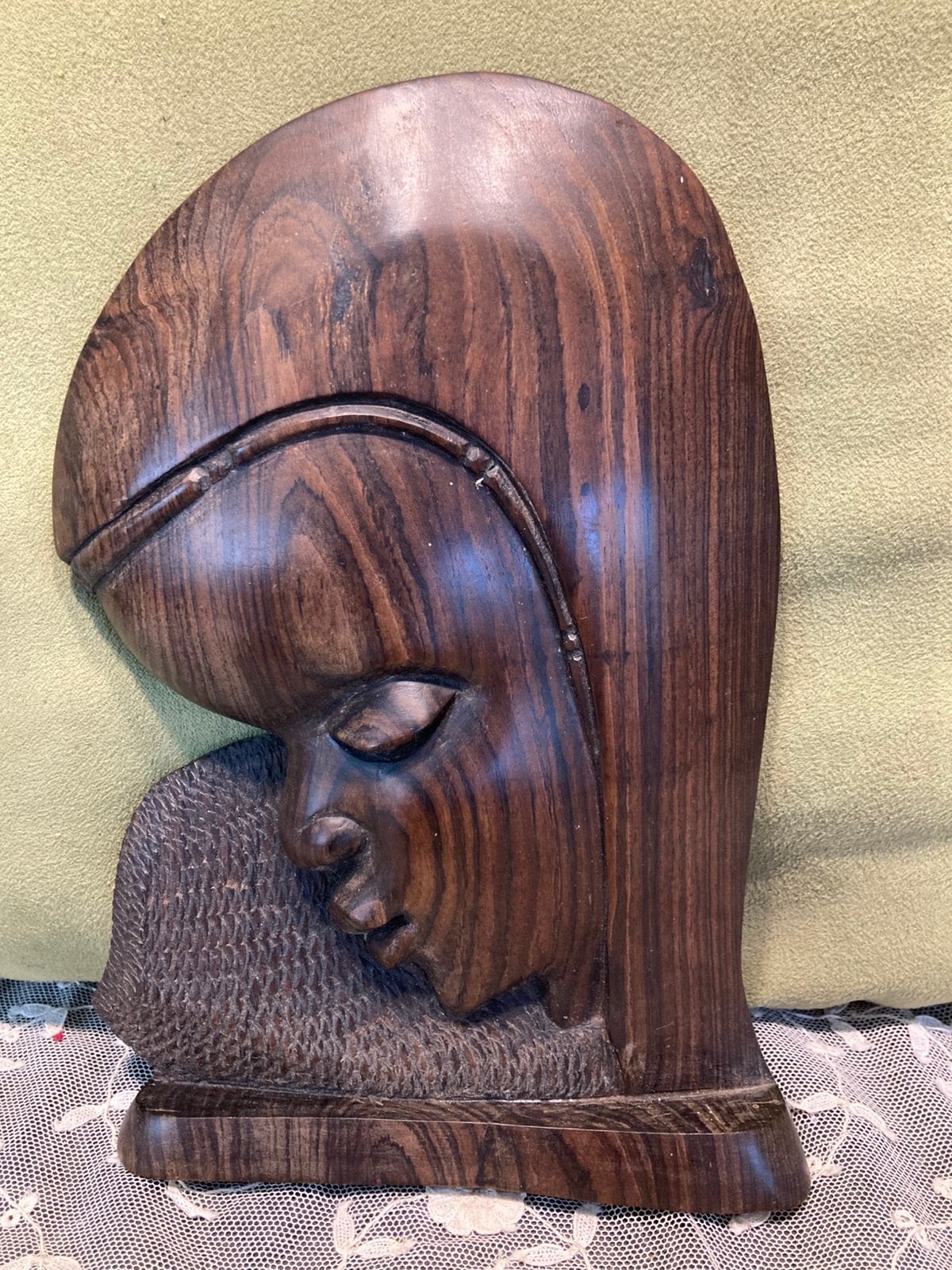 Afrikaans houtsnijwerk, vrouw (070725s), Hout, Bruin, Afrika, Ophalen of Verzenden