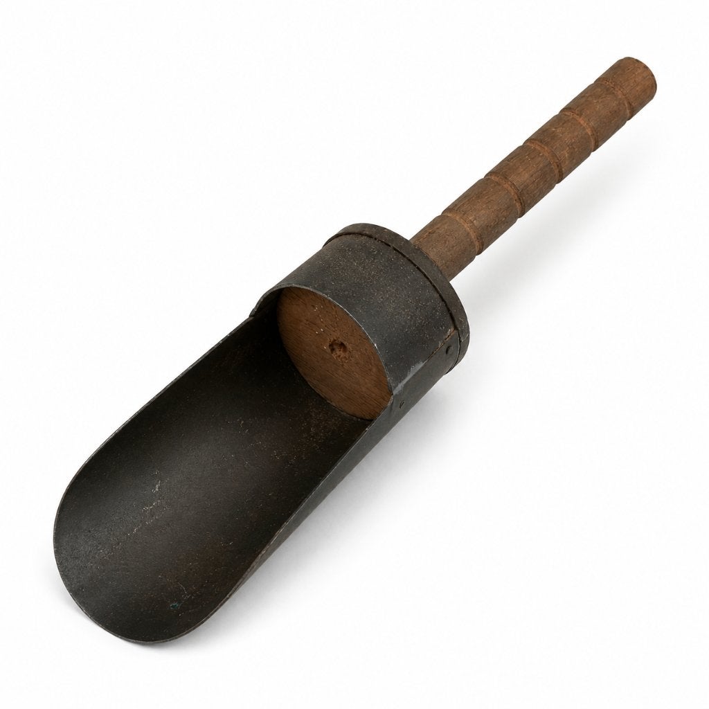 Vintage Metalen Graan-/Voerschep met Houten Handvat, Ophalen of Verzenden