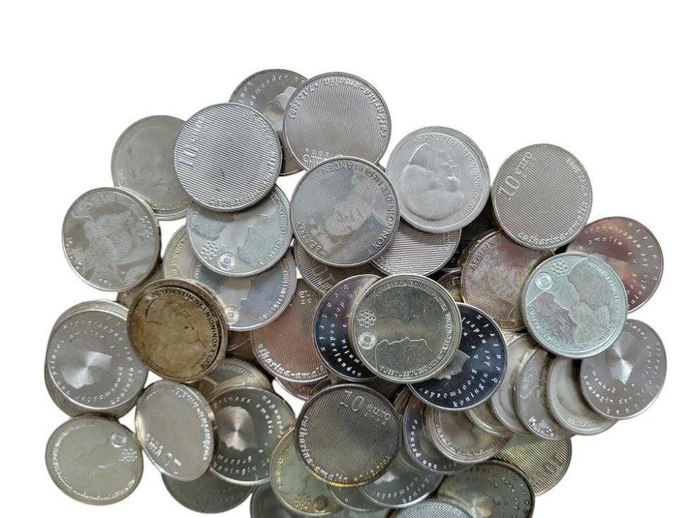 Nederland ruime 1 kilo zilveren 10 Euromunten, Postzegels en Munten, Koningin Juliana, Setje, Zilver, Ophalen of Verzenden