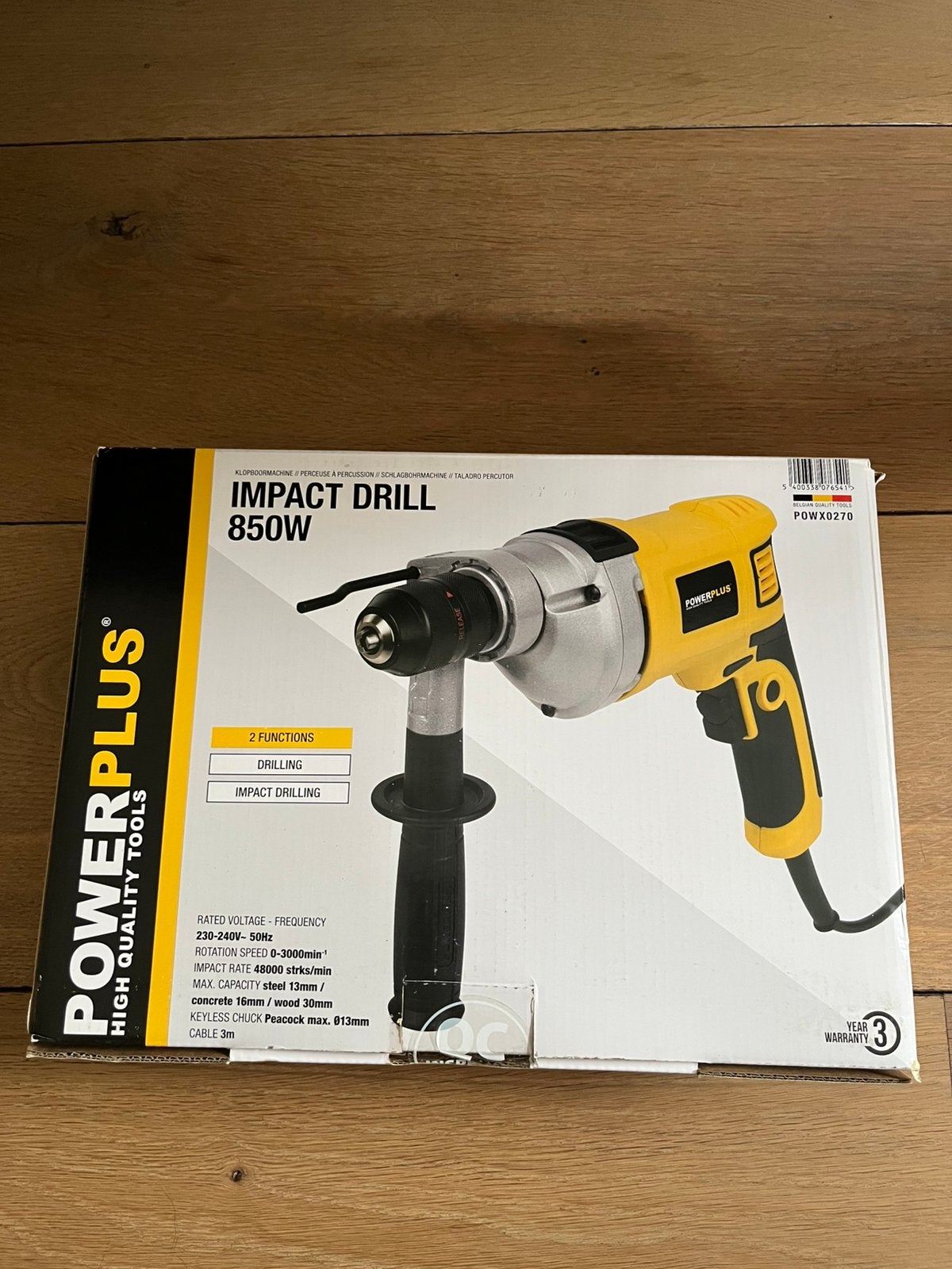 Boormachine Powerplus Impact Drill 840W NIEUW, Ophalen of Verzenden, Nieuw, 600 watt of meer, Boormachine