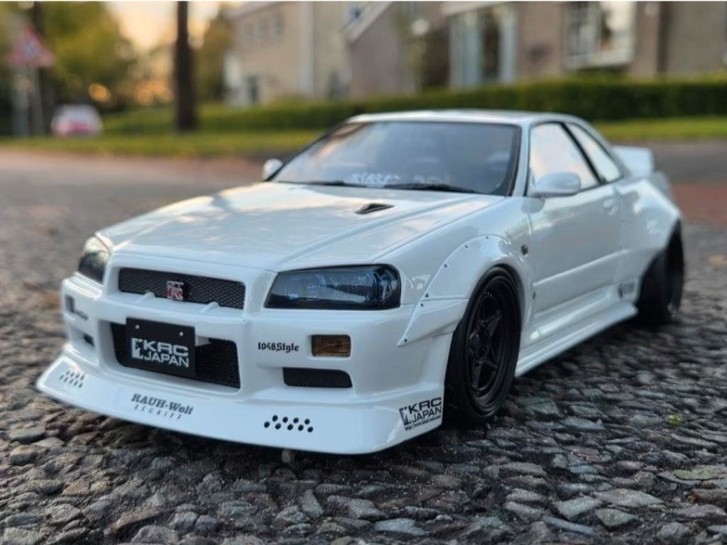 Nissan Skyline GT-R R34 KRC Body Kit Pearl White QX1 2019, Ophalen of Verzenden, Nieuw, Auto, OttOMobile