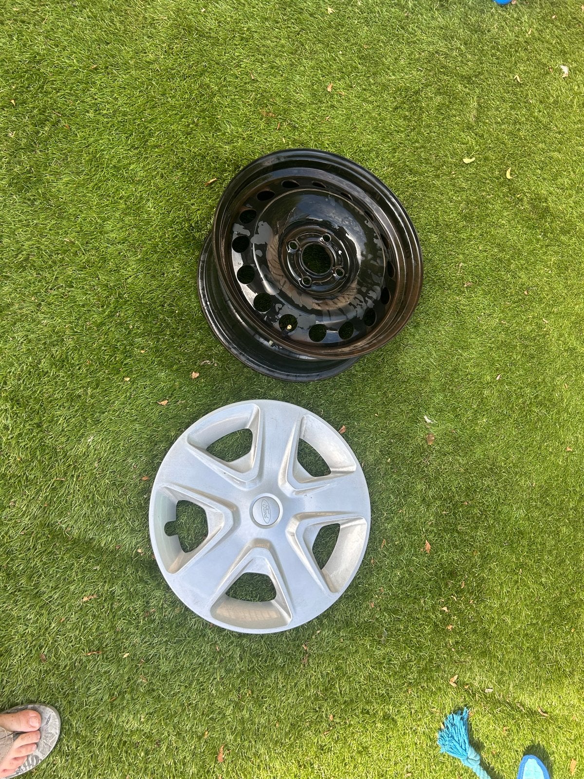 4x Stalen velg met wieldop en TPMS sensor, Ophalen, Gebruikt