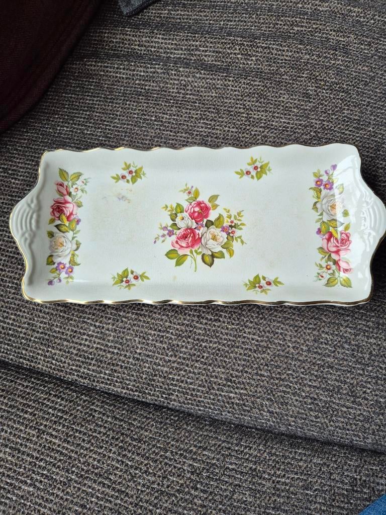 Vintage Old Foley Harmony Rose cakeschaal, Antiek en Kunst, Antiek | Porselein, Ophalen of Verzenden