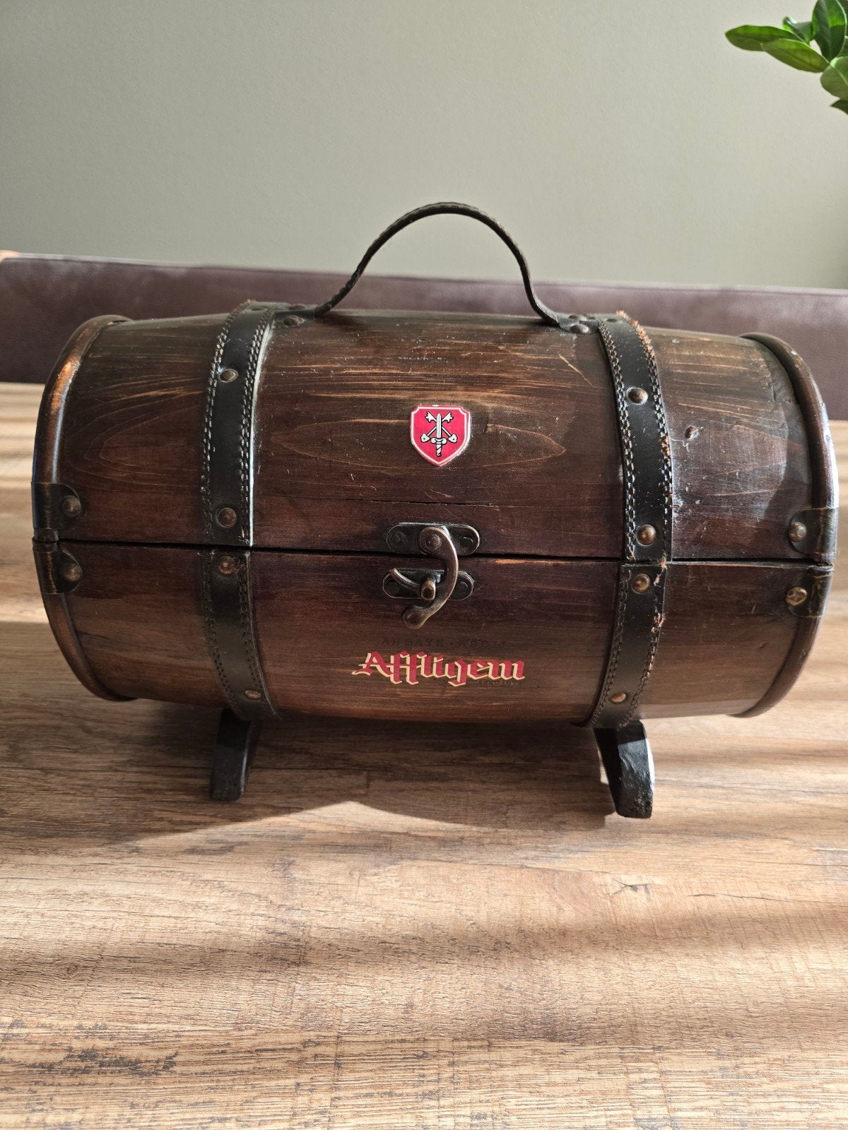 Affligem houten kistje met 6 proefglaasjes, Verzamelen, Biermerken, Ophalen