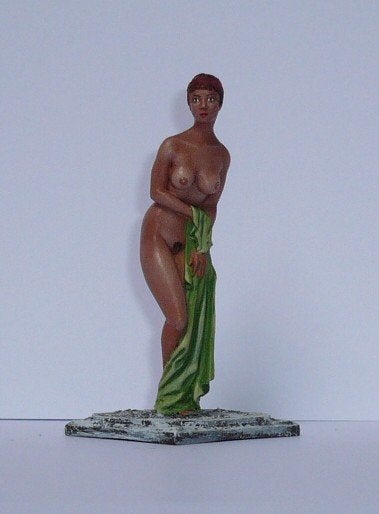 Tinnen figuur van naakte Romeinse baadster, Verzamelen, Poppetjes en Figuurtjes, Ophalen of Verzenden, Nieuw