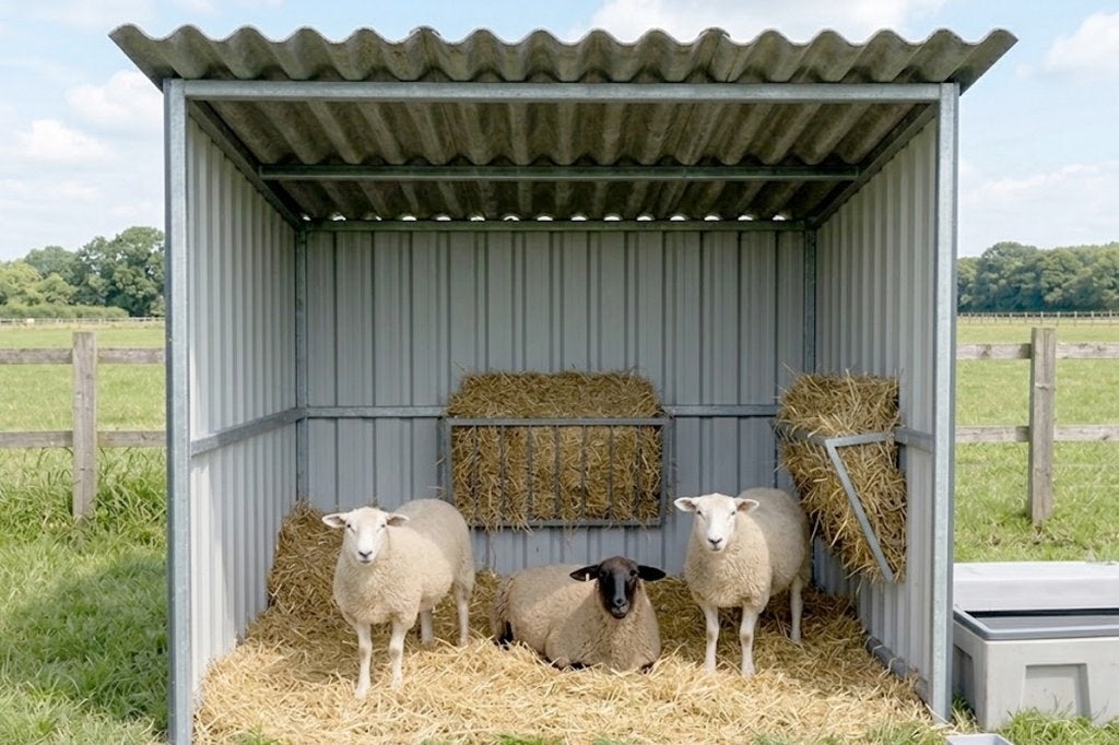 Schuilstal voor schapen op maat - thermisch verzinkt staal, Stalling