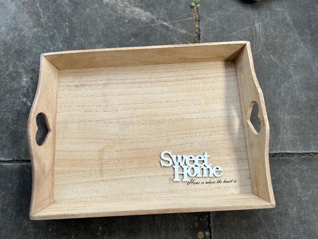 Dienblad Sweet Home, Huis en Inrichting, Ophalen, Gebruikt, Rechthoekig, Hout