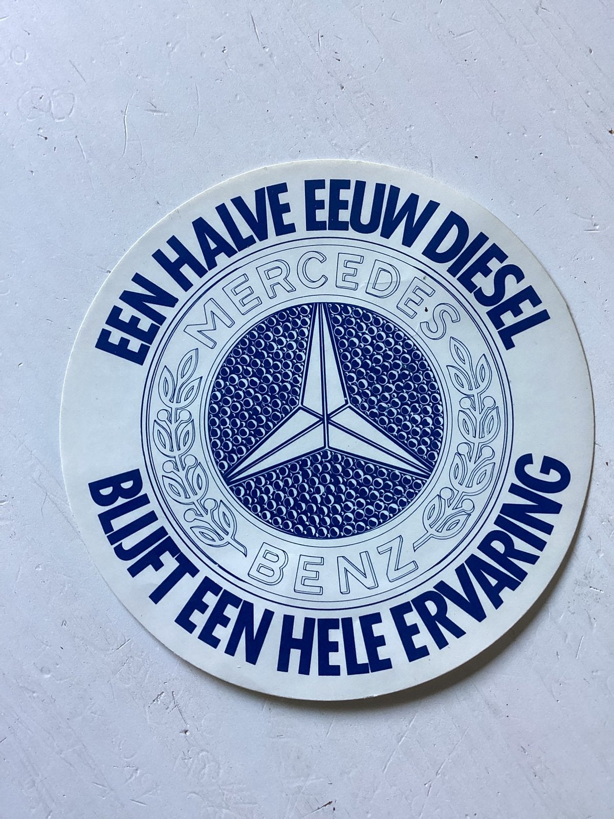 Sticker Mercedes-Benz een halve eeuw diesel, Verzenden, Zo goed als nieuw, Auto of Motor
