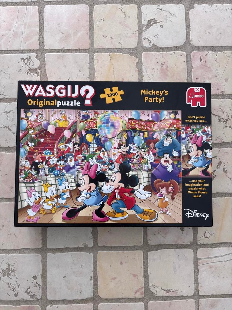Jumbo Wasgij Original 1000 Mickey's Party Disney Legpuzzel!, Ophalen of Verzenden, 500 t/m 1500 stukjes, Zo goed als nieuw, Legpuzzel