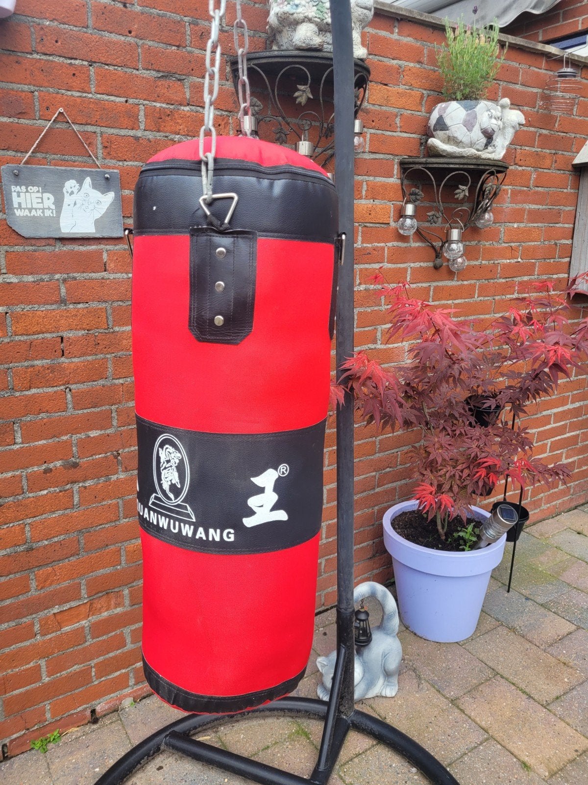 Grote zware boxzak met ketting, Sport en Fitness, Ophalen, Zo goed als nieuw, Bokszak