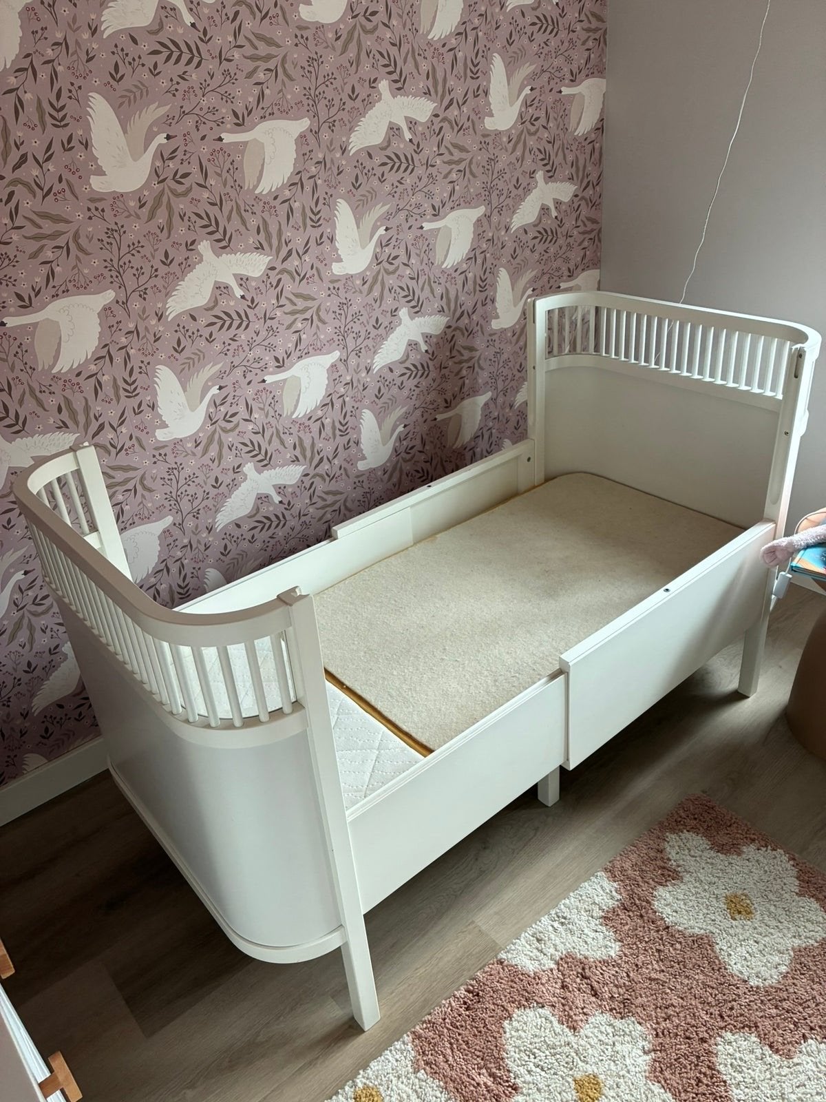 Sebra meegroeibed, Ophalen, Eenpersoons, Wit, 80 cm