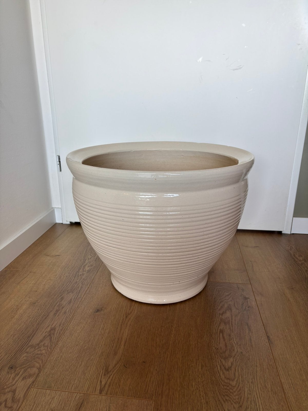 Bloempot Groot Wit 50.Centimeter, Tuin en Terras, Bloempotten, Kunststof, 40 cm of meer, Rond, Ophalen of Verzenden