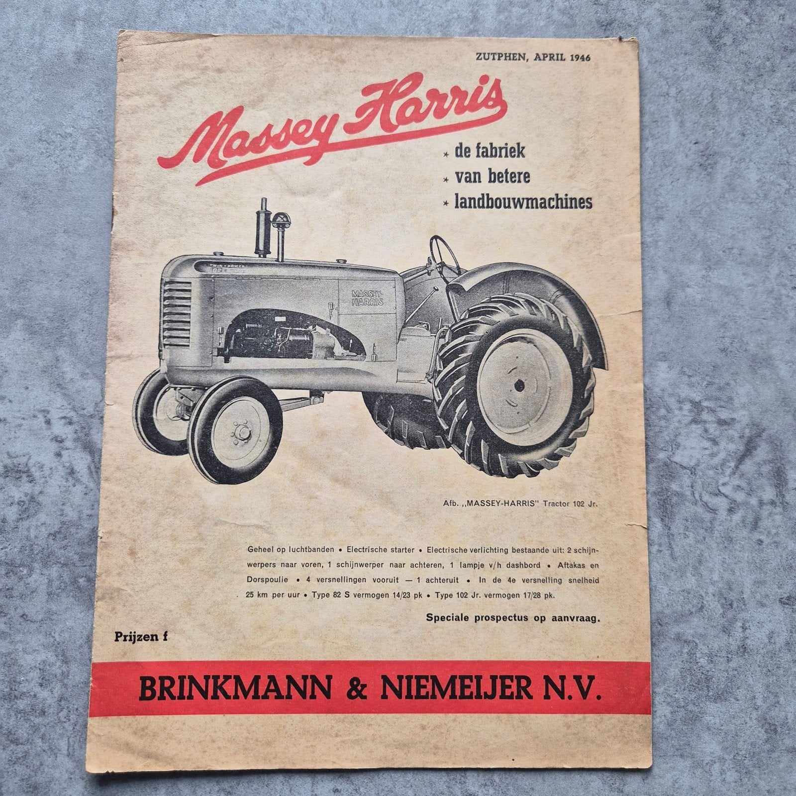 Massey Harris Landbouwmachines Brochure (1946), Ophalen of Verzenden