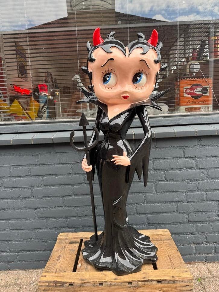 Grote Betty Boop Duivel Beeld - Uniek Decoratiestuk, Ophalen, Beeldje of Figuurtje, ., Zo goed als nieuw