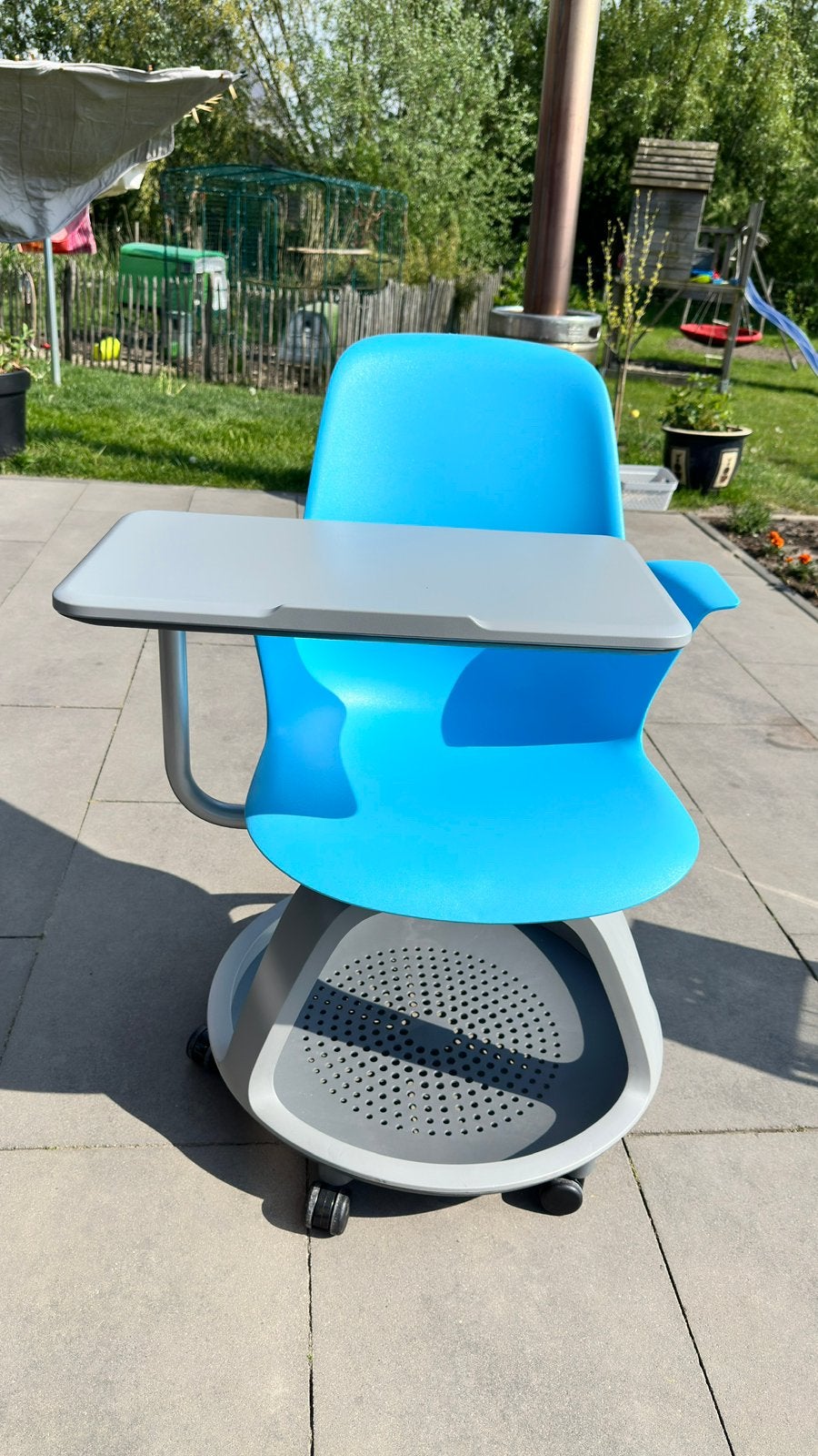 Steelcase 48012D Bureau Stoel met Schrijftablet - Blauw, Ophalen, Zo goed als nieuw, Blauw, Bureaustoel