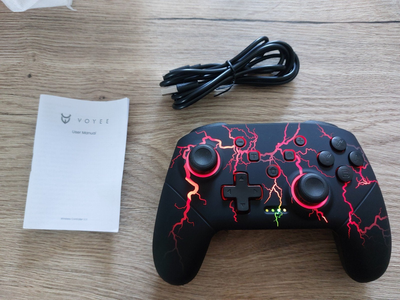 Voyee S08 Draadloze Controller met RGB Verlichting, Nintendo, Zo goed als nieuw, RGB verlichting, Overige typen