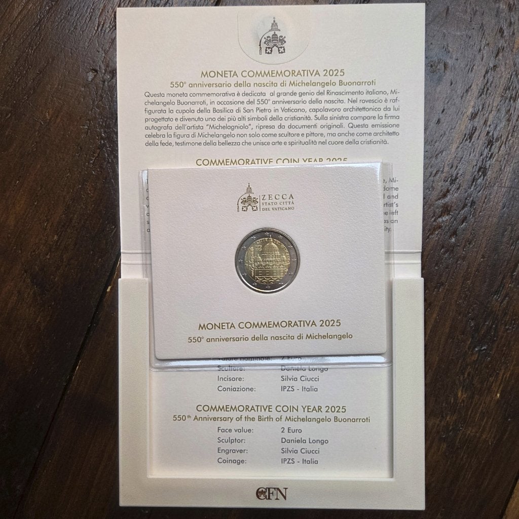 Vaticaanstad 2025: Michelangelo, Ophalen of Verzenden, Vaticaanstad, 2 euro, Losse munt