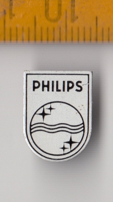 Philips logo Radio embleem schildje blik D, Ophalen of Verzenden