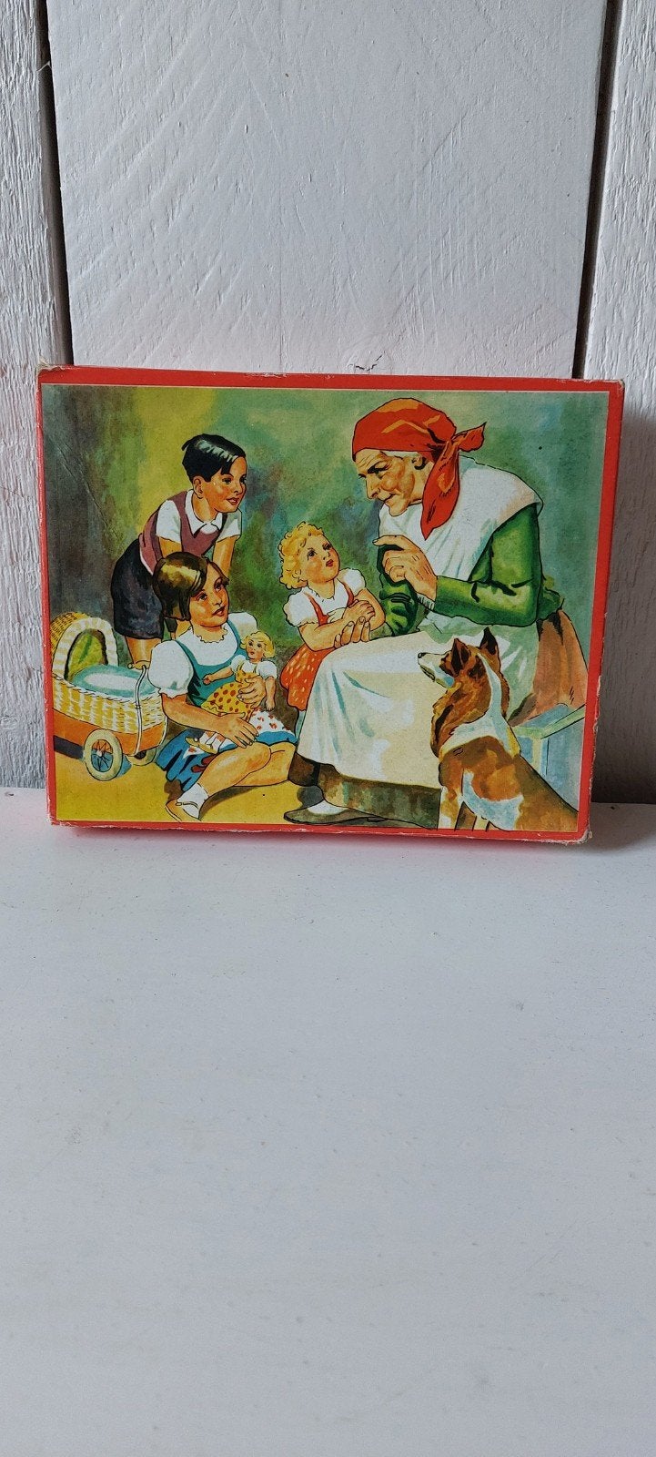 vintage blokkenpuzzel.roodkapje sprookjes oud speelgoed, Ophalen of Verzenden