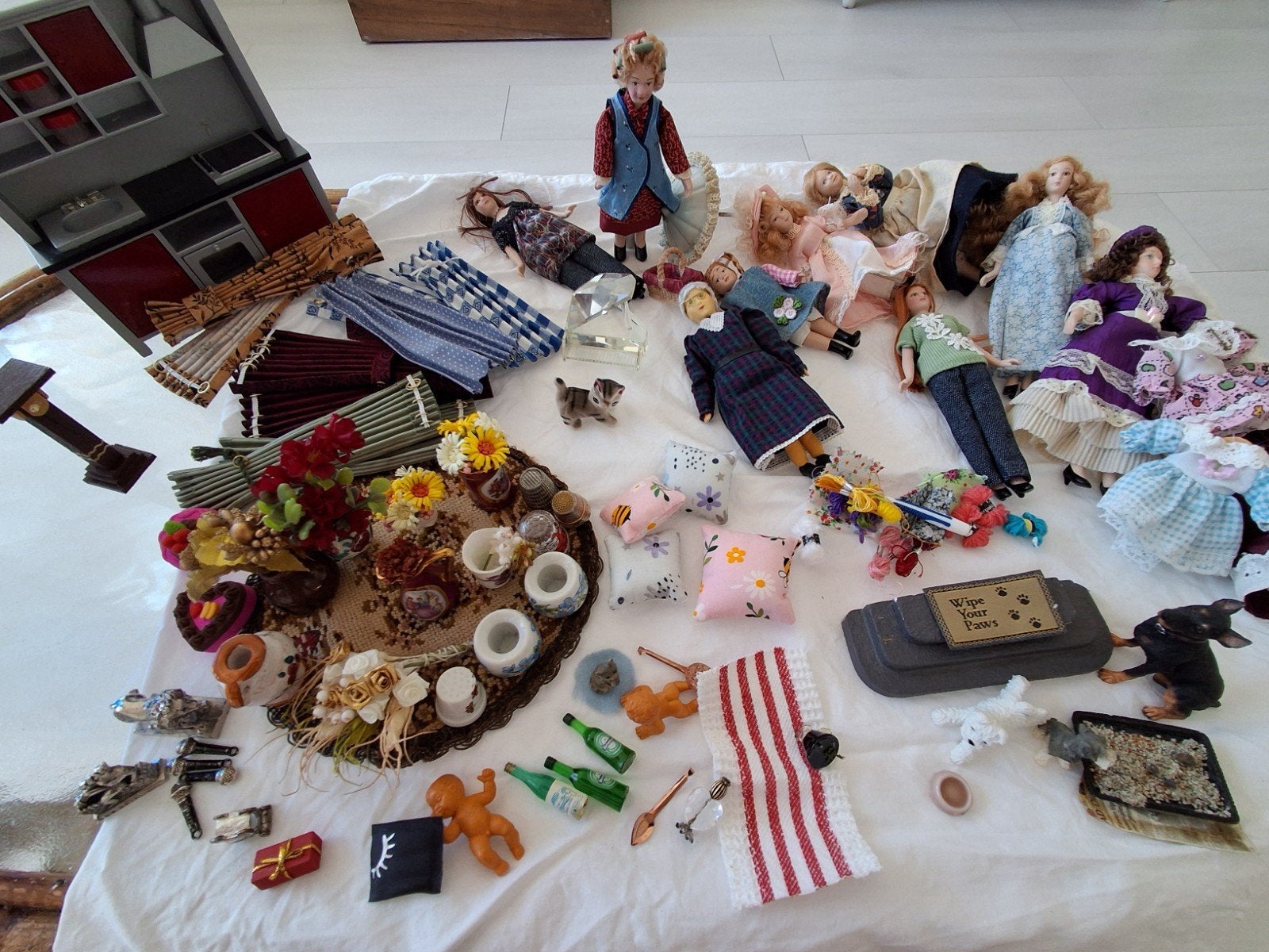 Partij poppenhuis spullen, Verzamelen, Poppenhuizen en Toebehoren, Ophalen of Verzenden, Zo goed als nieuw, Poppenhuis