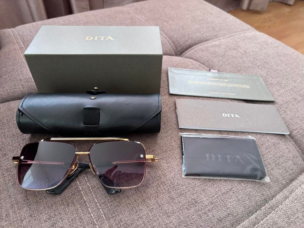 Dita Mach Six Gold/Black, Sieraden, Tassen en Uiterlijk, Zonnebrillen en Brillen | Heren, Overige merken, Zonnebril, Zwart, Nieuw