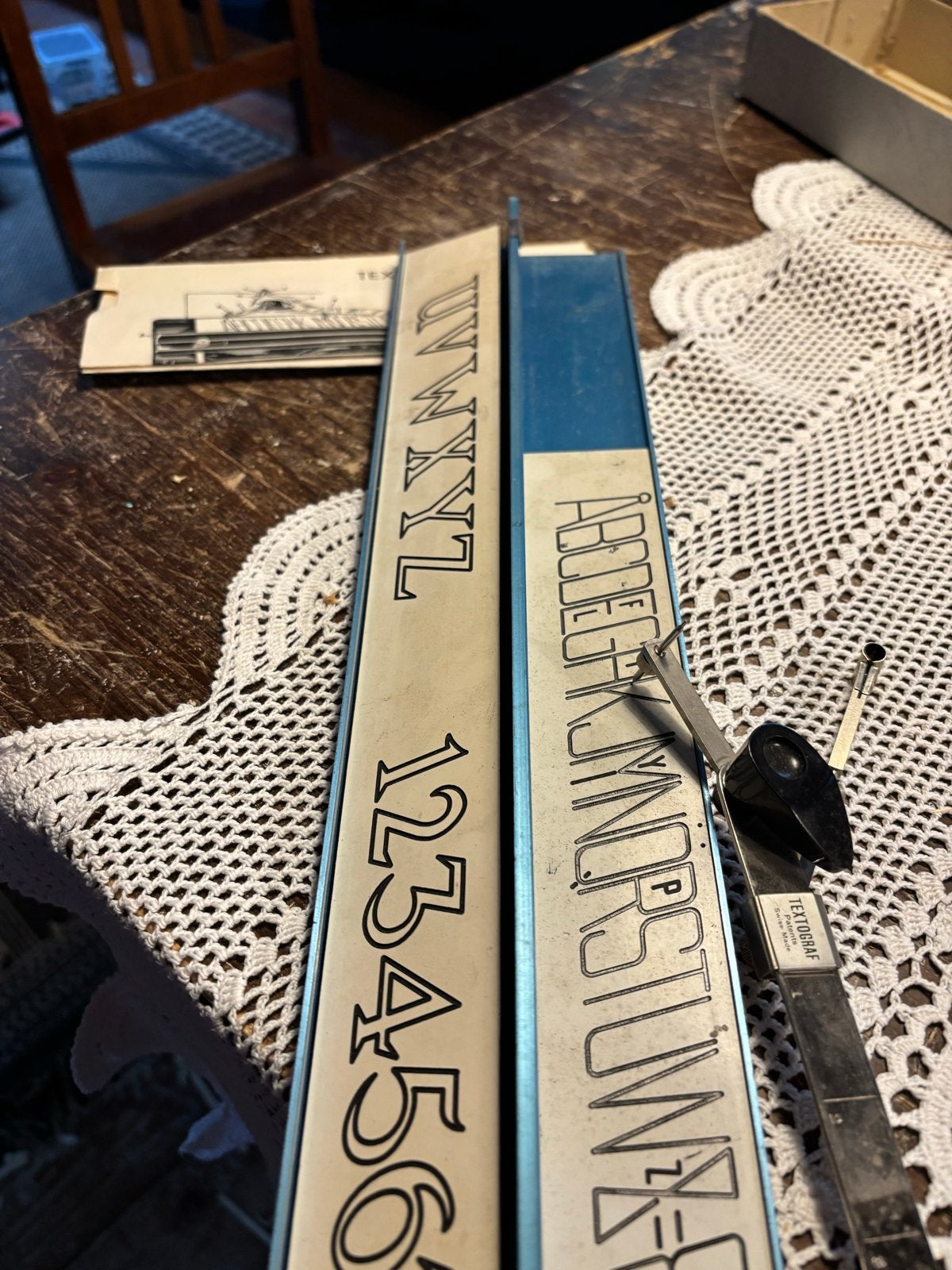 Vintage Textograaf Letter- en Cijfersjablonen Set, Ophalen of Verzenden, Zo goed als nieuw, Overige typen