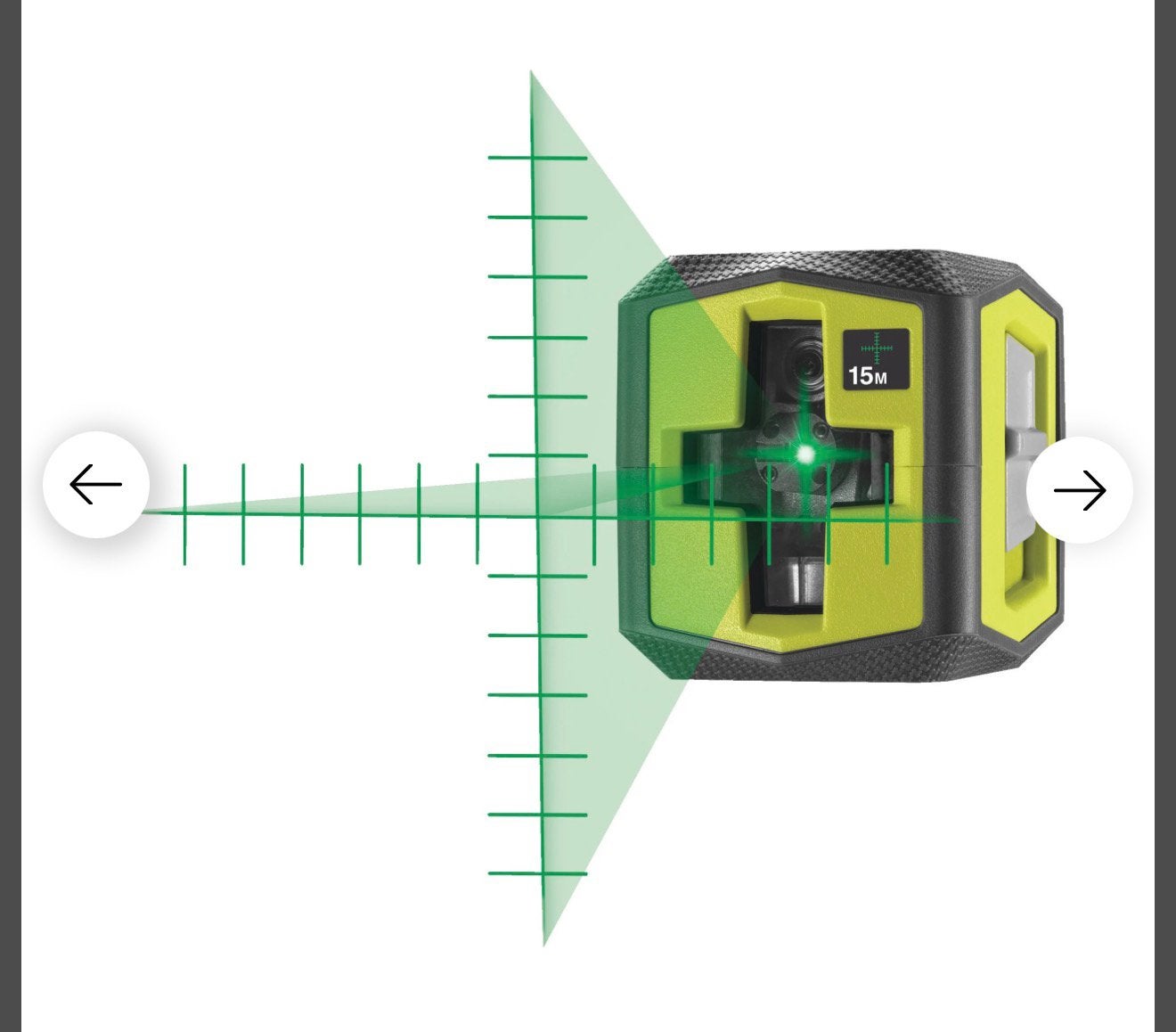 Ryobi RBCLLG2 Groene Kruislijnlaser + Telescopische Stang, Ophalen of Verzenden, Zo goed als nieuw