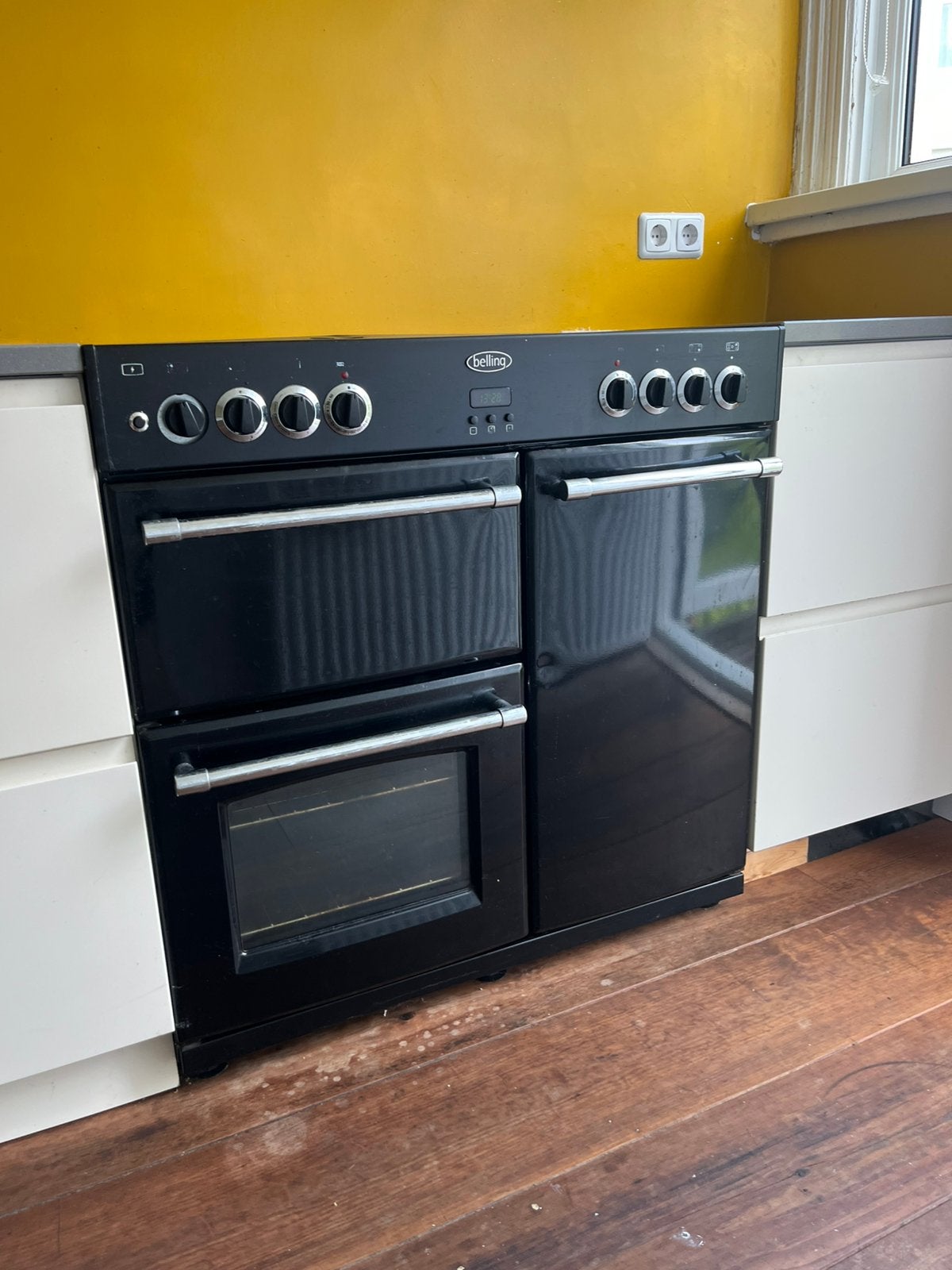 Belling fornuis met ovens, Witgoed en Apparatuur, Fornuizen, Gebruikt, Vrijstaand, Gas, 5 kookzones of meer, 90 tot 95 cm, 60 cm of meer