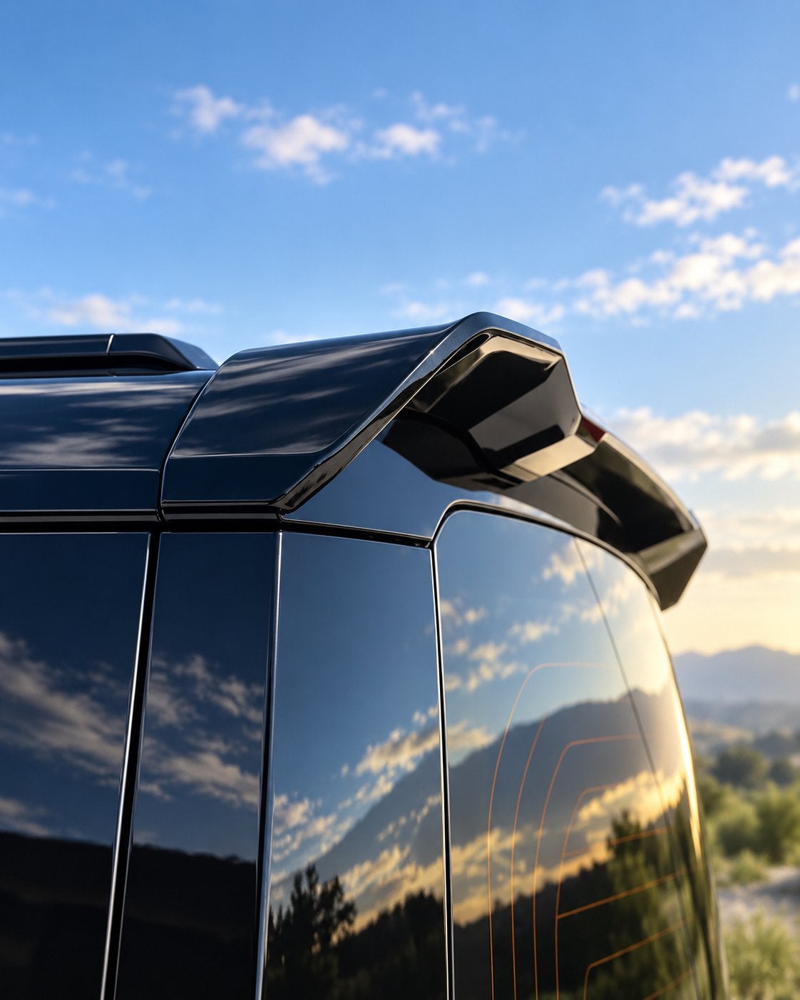 Land Rover Defender L663 Dakspoiler | Glanzend Zwart, Ophalen of Verzenden, Nieuw, Achter, Land Rover