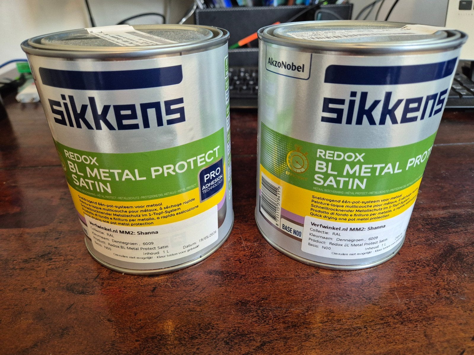 Sikkens Redox BL Metal Protect Satin - Dennegroen (2x 1L), Ophalen, Overige kleuren, Nieuw, Verf