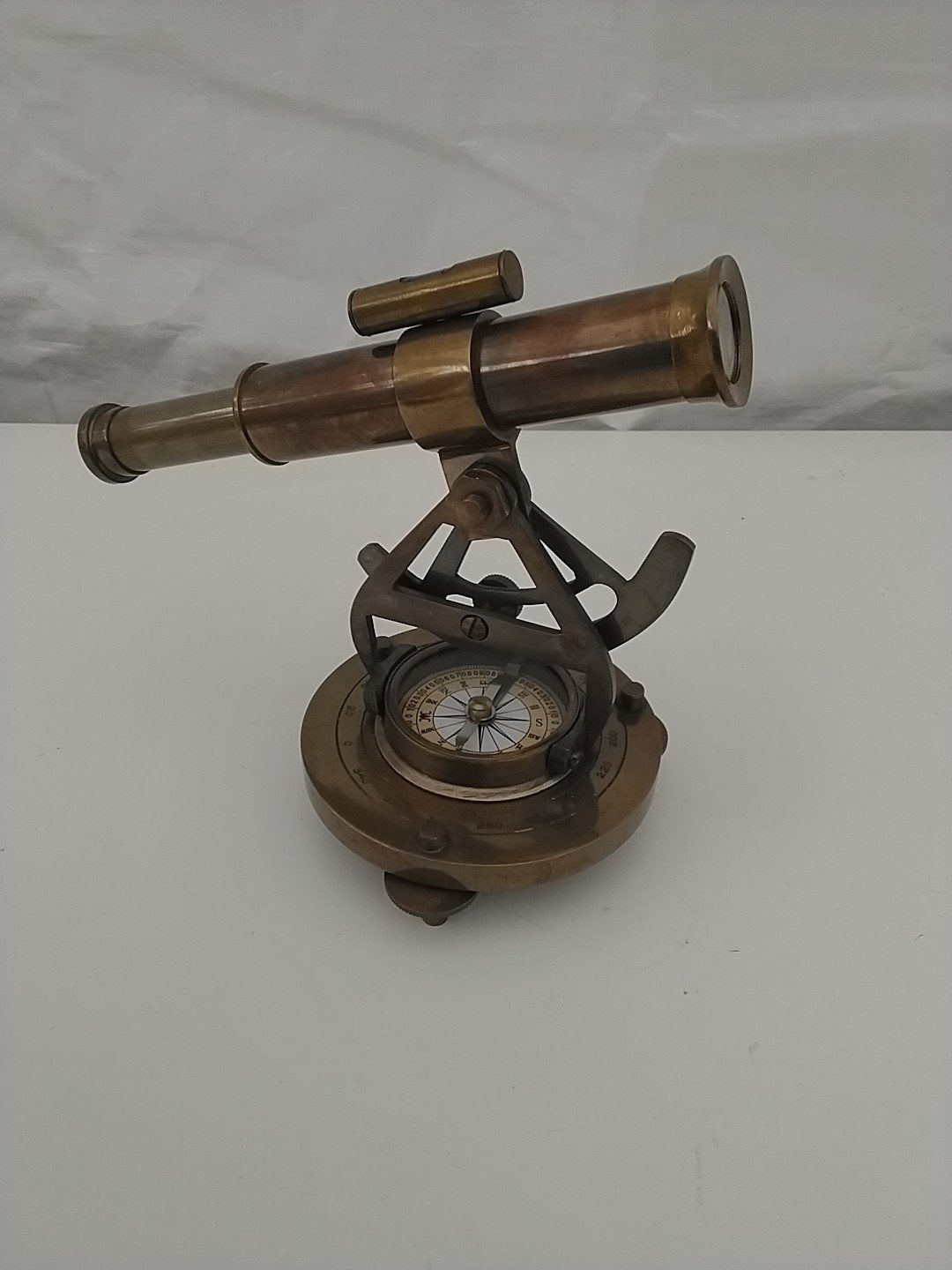Antieke Messing Telescoop met Kompas - Decoratief, Ophalen of Verzenden, Gebruikt, Minder dan 80 mm, Lenzentelescoop (refractor)