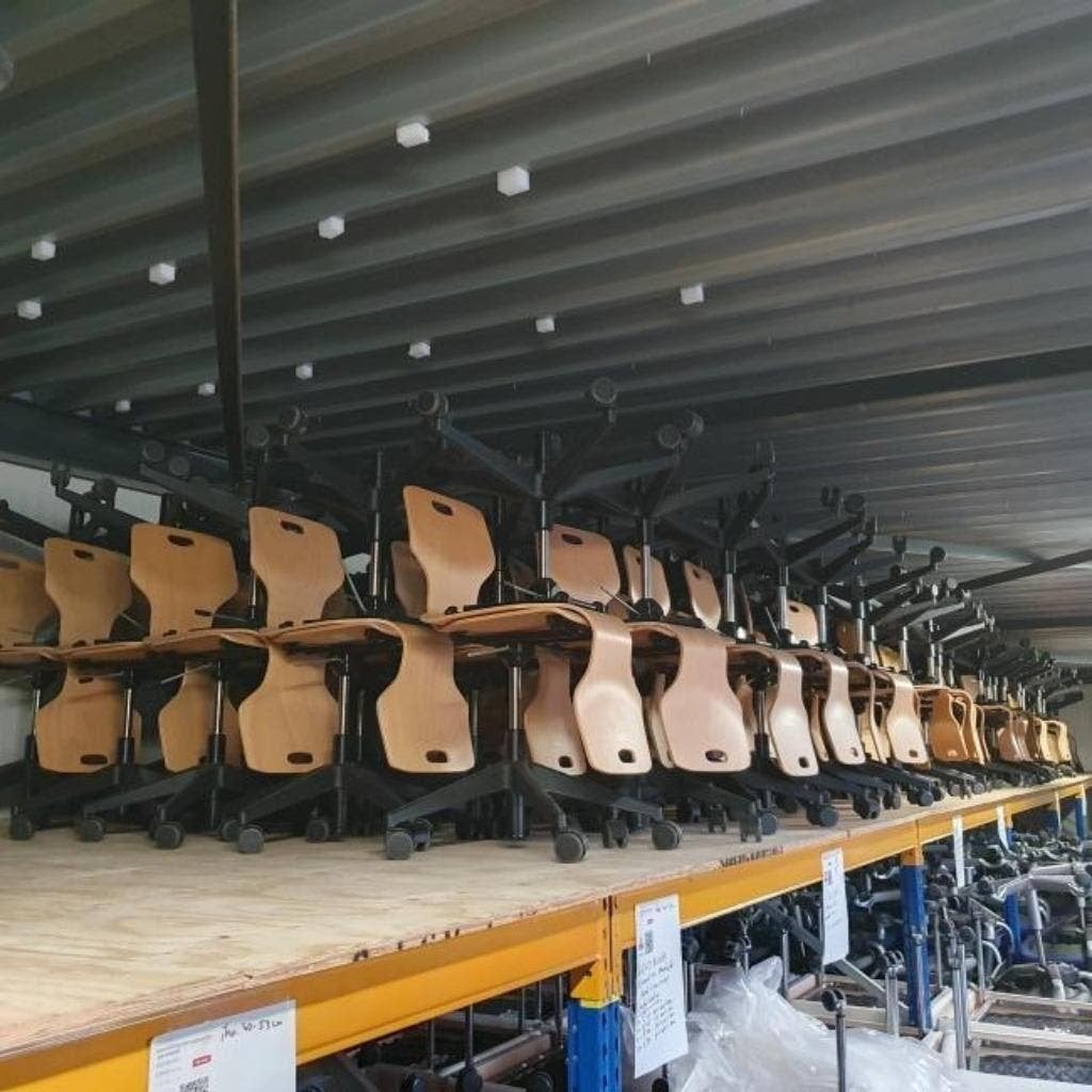 PARTIJ houten verrijdbare schoolstoel werkplaatsstoelen, Ophalen, Gebruikt, Bruin