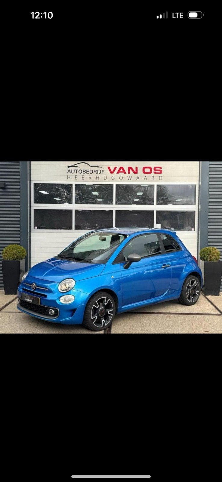 Fiat 500 1.2 2018 Blauw, Voorwielaandrijving, 4 cilinders, 840 kg, Leder en Stof