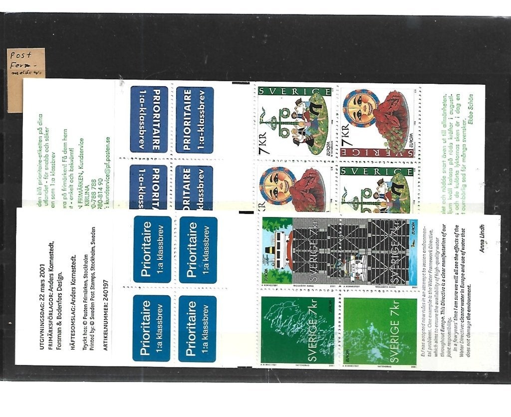 NR 1052 ZWEDEN 2 BOEKJES POSTFRIS, Verzenden, Zweden, Postfris